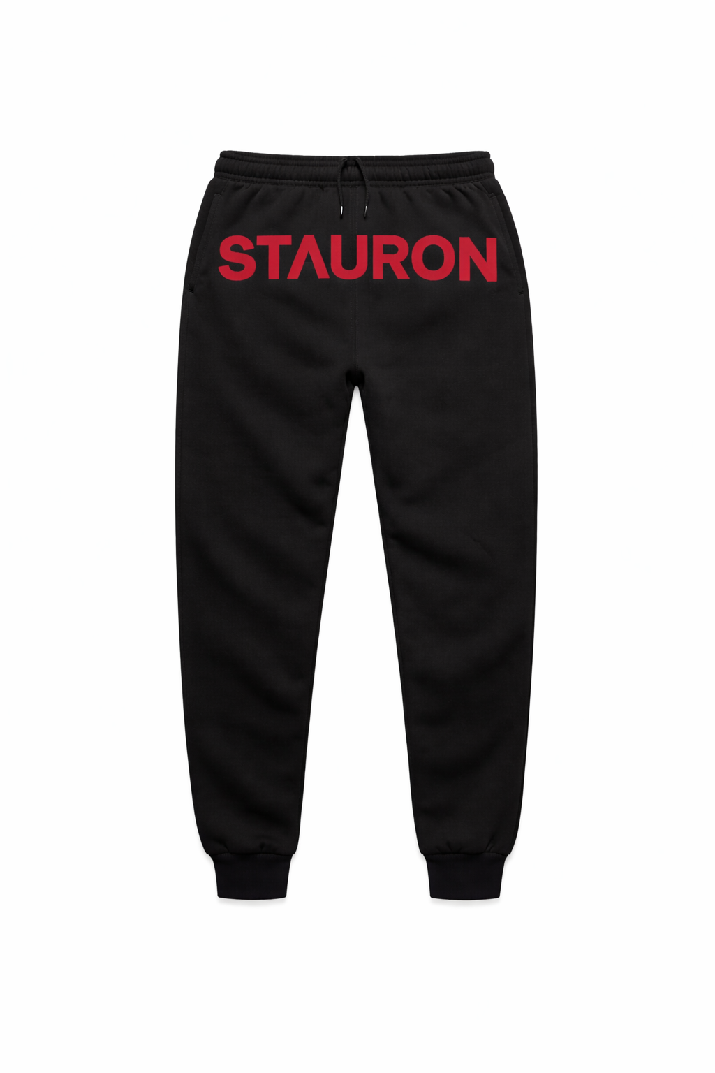STΛURON Track Pants – Standard Red on Black