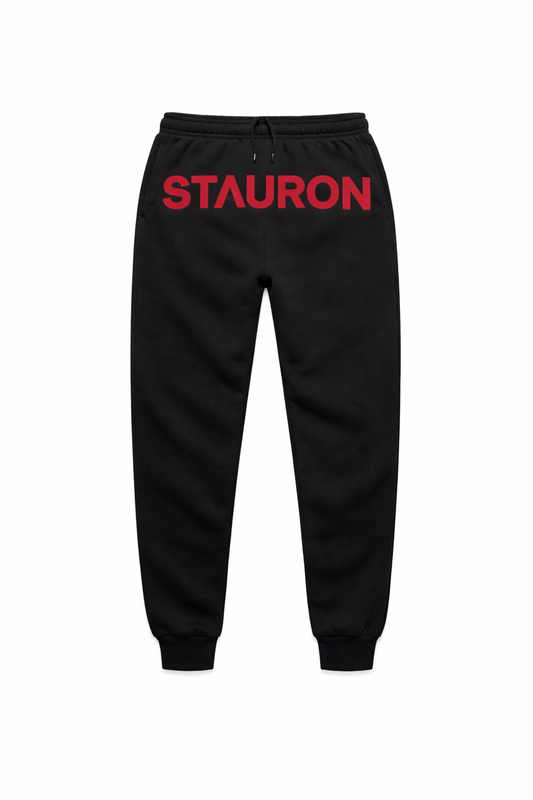 STΛURON Track Pants – Standard Red on Black